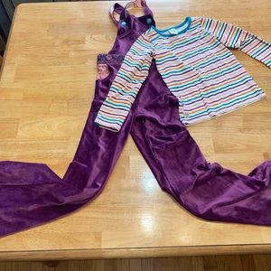 Wild Flowers| Overalls and long sleeve shirt set.Size 8 Overall and size 6 Shirt